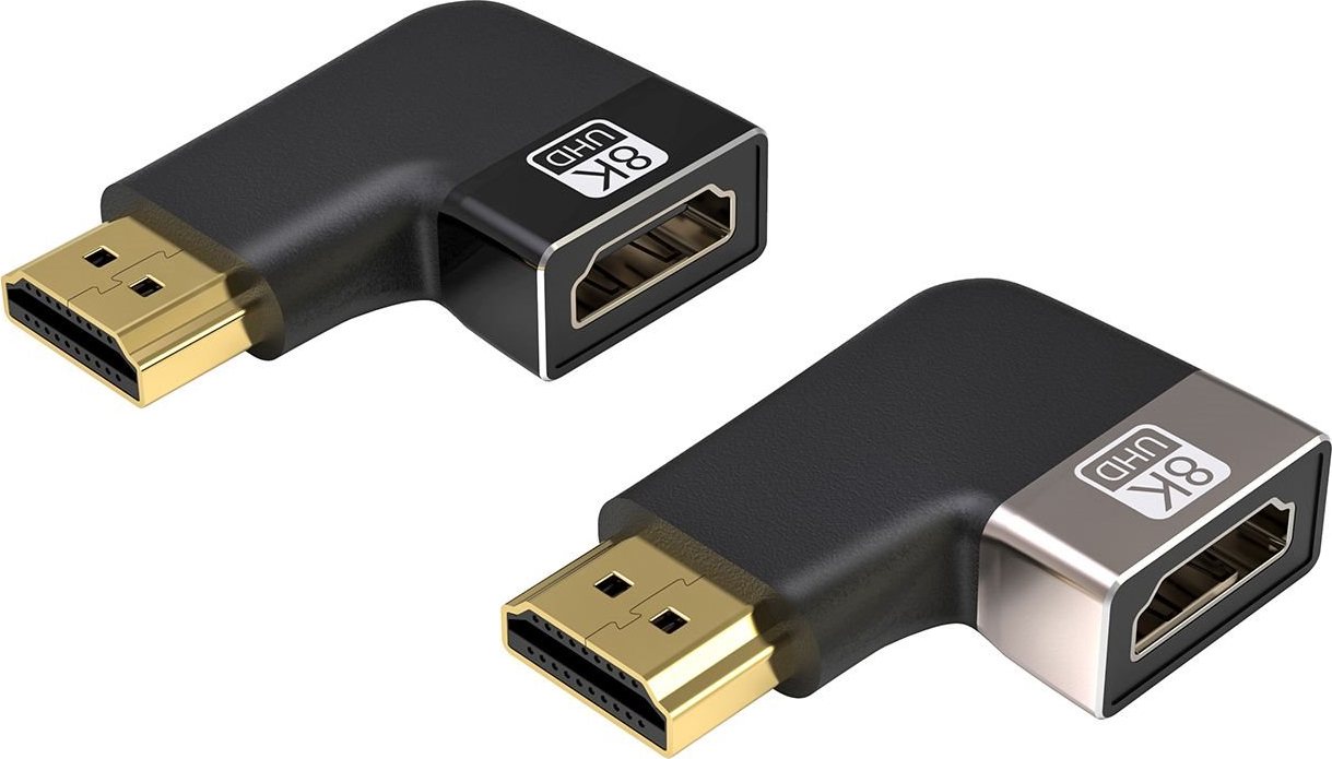 PREMIUMCORD Adaptér spojka 8K HDMI A - HDMI A, F/M, do úhlu 90° - levá