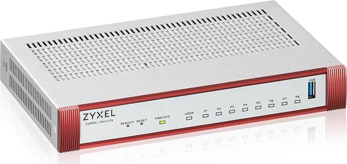 Zyxel USG FLEX 100H Series, 8 Gigabit user-definable ports, 1*USB with 1 YR Gold Security Pack