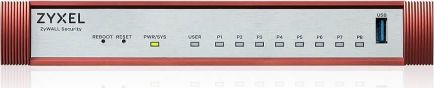 Zyxel USG FLEX 100H Series, 8 Gigabit user-definable ports, 1*USB with 1 YR Gold Security Pack