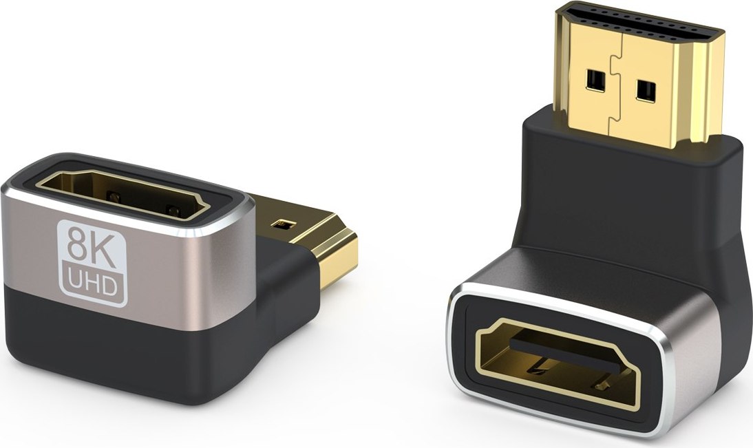 PREMIUMCORD Adaptér spojka 8K HDMI A - HDMI A, F/M, zahnutá do pravého úhlu 90°