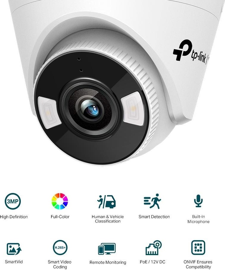 TP-Link VIGI C430(4mm), 3MP, Turret, PoE, IR 30m