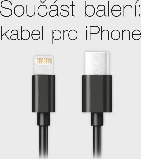 ALIGATOR chytrá mini nabíječka do auta Power Delivery 30W, USB-C + USB-A, kabel USB-C/Lightning, černá