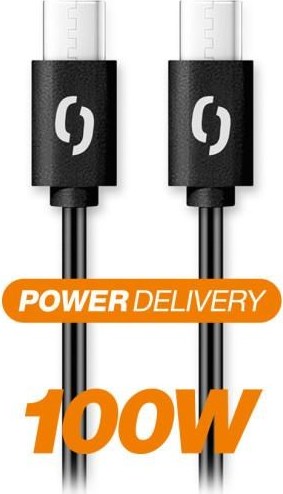 ALIGATOR datový kabel POWER 100W, USB-C/USB-C 5A, délka 1,5 m, černá