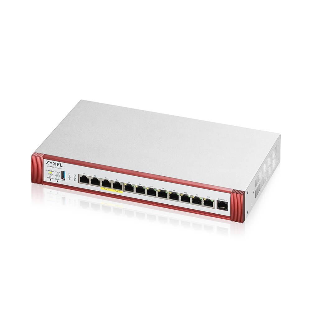 Zyxel USG FLEX 500H Series, 2*2.5G, 2*2.5G (PoE+) & 8 Gigabit user-definable ports, 1*USB with 1 YR Gold Security Pack