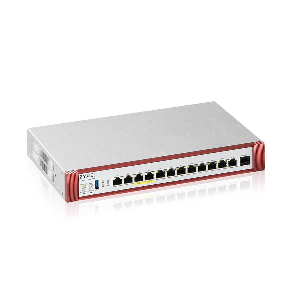 Zyxel USG FLEX 500H Series, 2*2.5G, 2*2.5G (PoE+) & 8 Gigabit user-definable ports, 1*USB with 1 YR Gold Security Pack