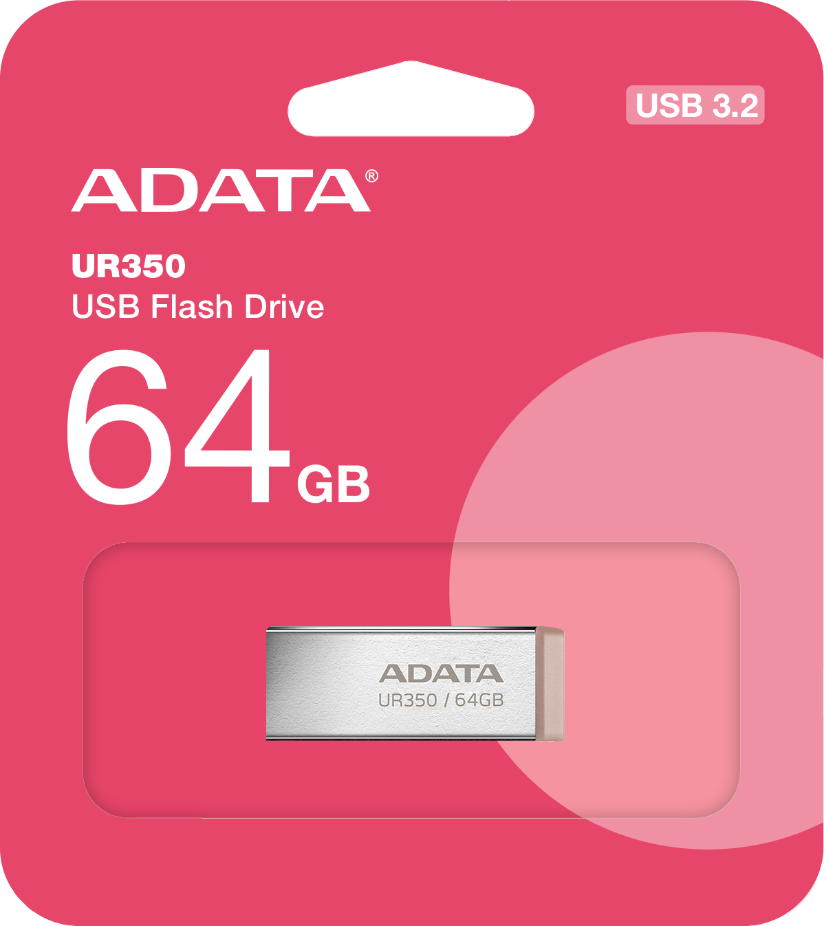 A-Data ADATA Flash Disk 64GB UR350, USB 3.2 Dash Drive, kov hnědá