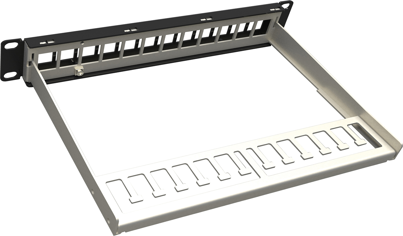 Solarix 10" modulární neosazený patch panel Solarix 12 portů 1U SX12M-0-STP-BK-UNI-N-10