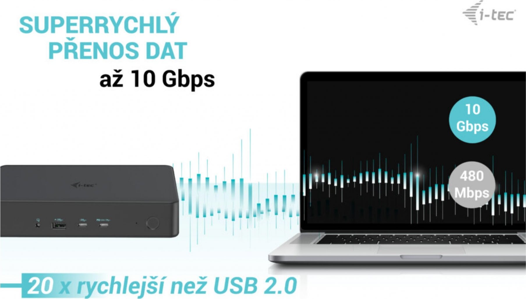 i-tec USB 3.0/USB-C/Thunderbolt 3 Professional Dual 4K Display Dock.st. Gen2, PD 100W
