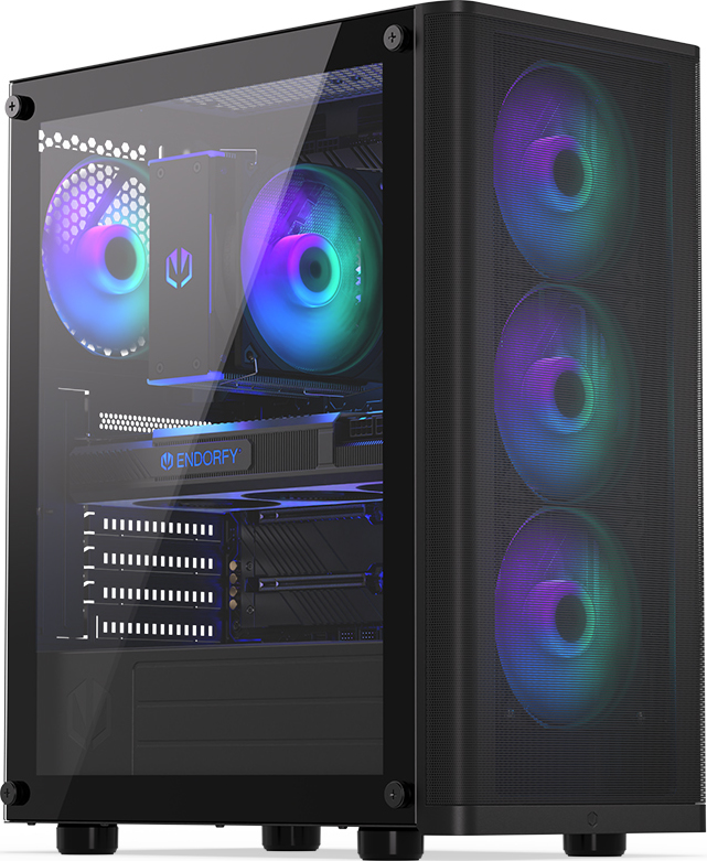 ENDORFY Case Ventum 200 ARGB, Průhledná bočnice, ATX, 4x120mm ARGB Fan, černá