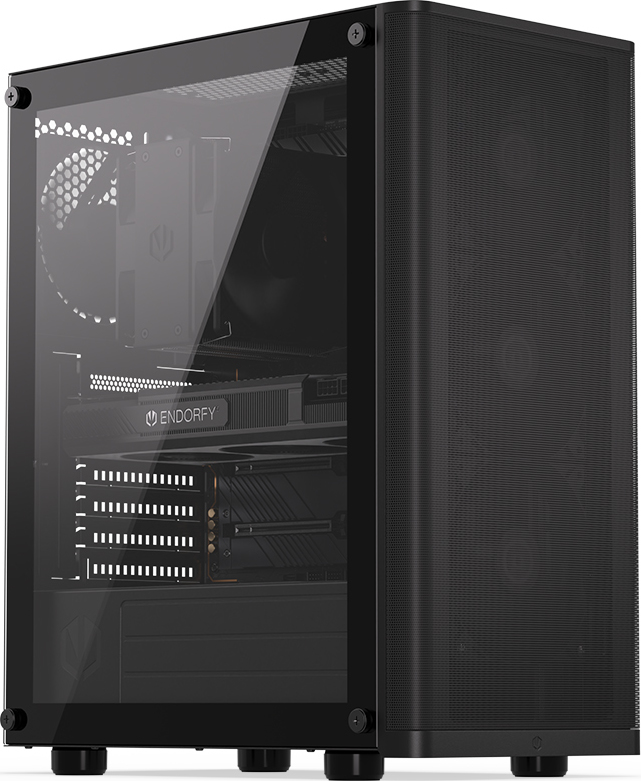ENDORFY Case Ventum 200 Air, Průhledná bočnice, ATX, 4x120mm, černá