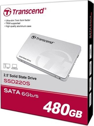 TRANSCEND SSD 220S 480GB, SATA III 6Gb/s, TLC, hliníkové puzdro