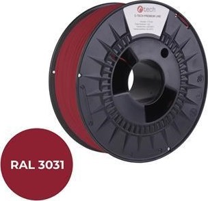 C-TECH Tisková struna (filament) PREMIUM LINE, ASA, orientální červená, RAL3031, 1,75mm, 1kg