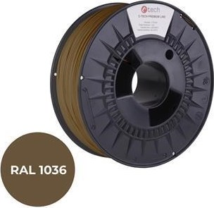 C-TECH Tisková struna (filament) PREMIUM LINE, PETG, perleťová zlatá, RAL1036, 1,75mm, 1kg