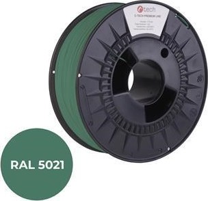C-TECH Tisková struna (filament) PREMIUM LINE, PETG, vodní modrá, RAL5021, 1,75mm, 1kg
