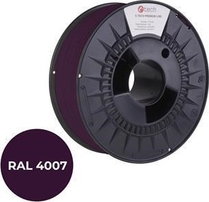 C-TECH Tisková struna (filament) PREMIUM LINE, PLA, purpurová fialková, RAL4007, 1,75mm, 1kg
