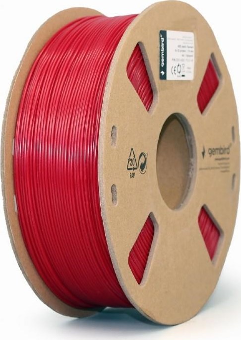 ABS plastic filament pre 3D tlač, priemer 1,75mm, farba červená, Gembird