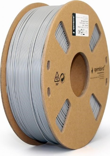 GEMBIRD Tlačová struna (vlákno) ABS, 1,75 mm, 1 kg, sivá