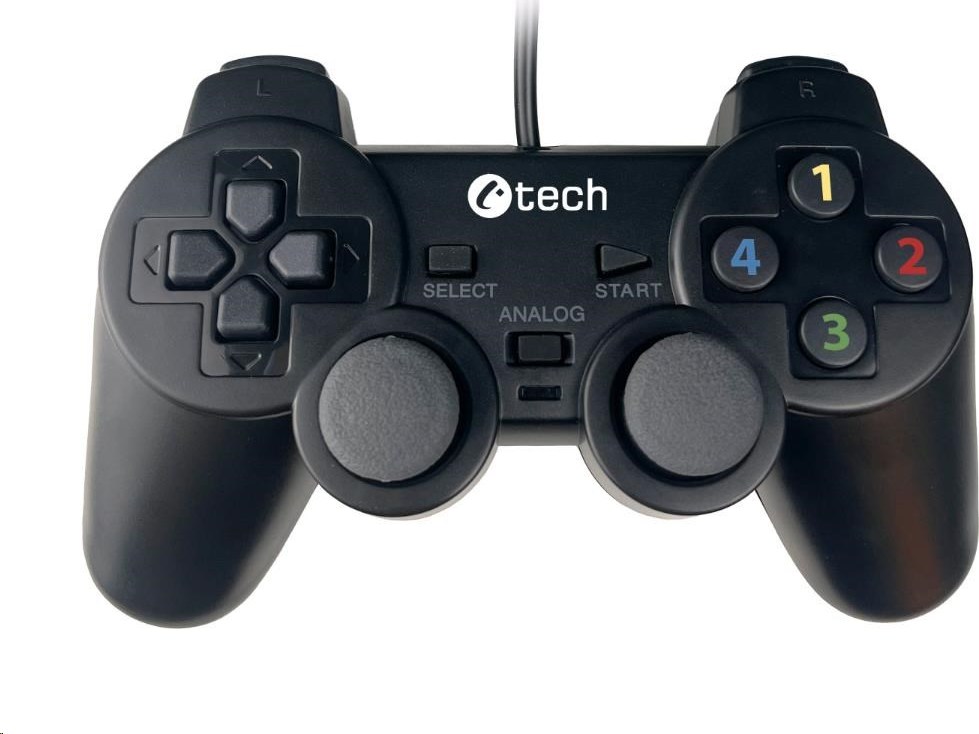 C-TECH gamepad Callon pro PC/PS3, 2x analog, X-input, vibrační, 1,8m kabel, USB