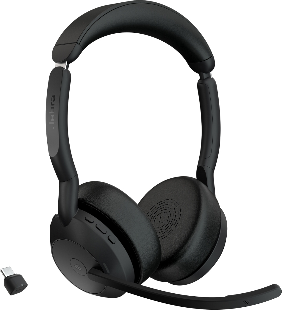 Jabra Evolve2 55/Stereo/ANC/USB-C/BT-USB/Bezdrát/MS/Černá