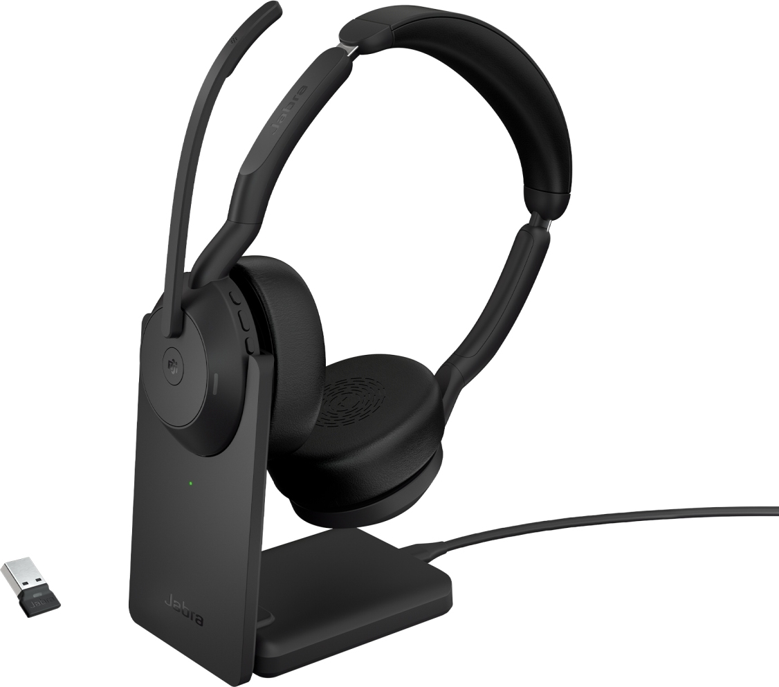 Jabra Evolve2 55/Stereo/ANC/USB/BT-USB/Bezdrát/MS/Stand/Černá