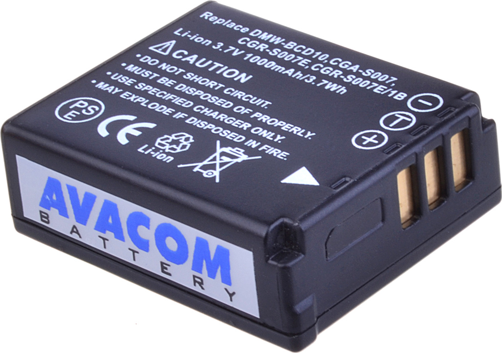 AVACOM Panasonic CGA-S007, DMW-BCD10 Li-ion 3.7V 1000mAh 3.7Wh
