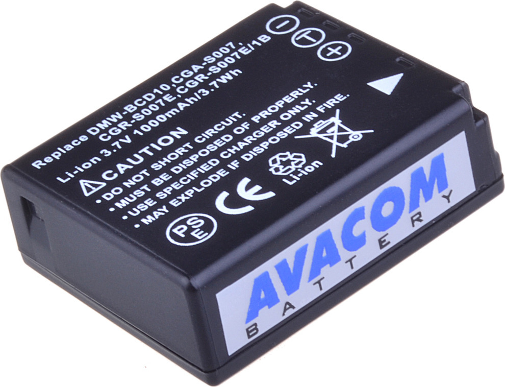 AVACOM Panasonic CGA-S007, DMW-BCD10 Li-ion 3.7V 1000mAh 3.7Wh