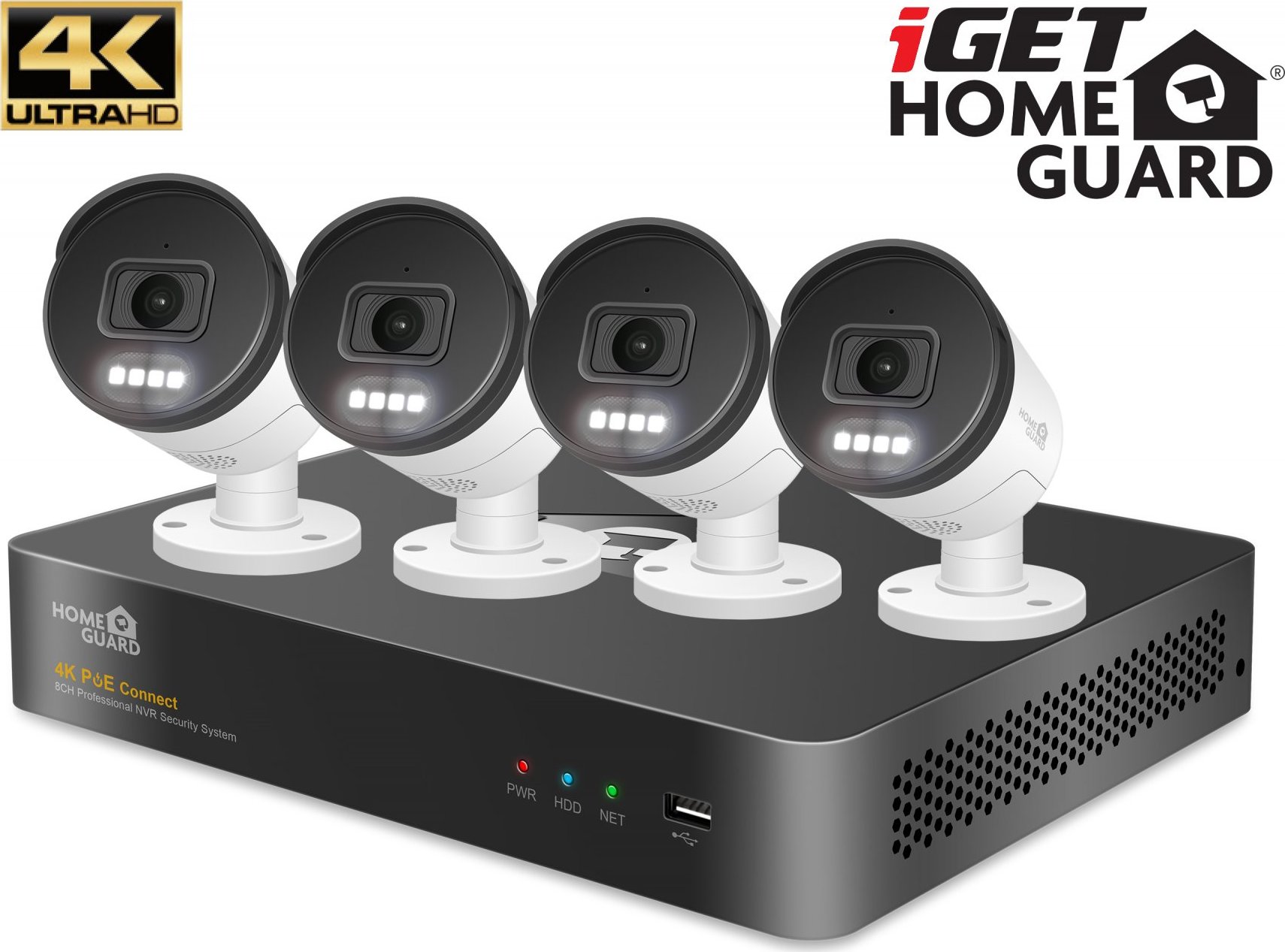 iGET HOMEGUARD HGNVK88504 - PoE 4K UltraHD NVR CCTV 8CH + 4x kamera