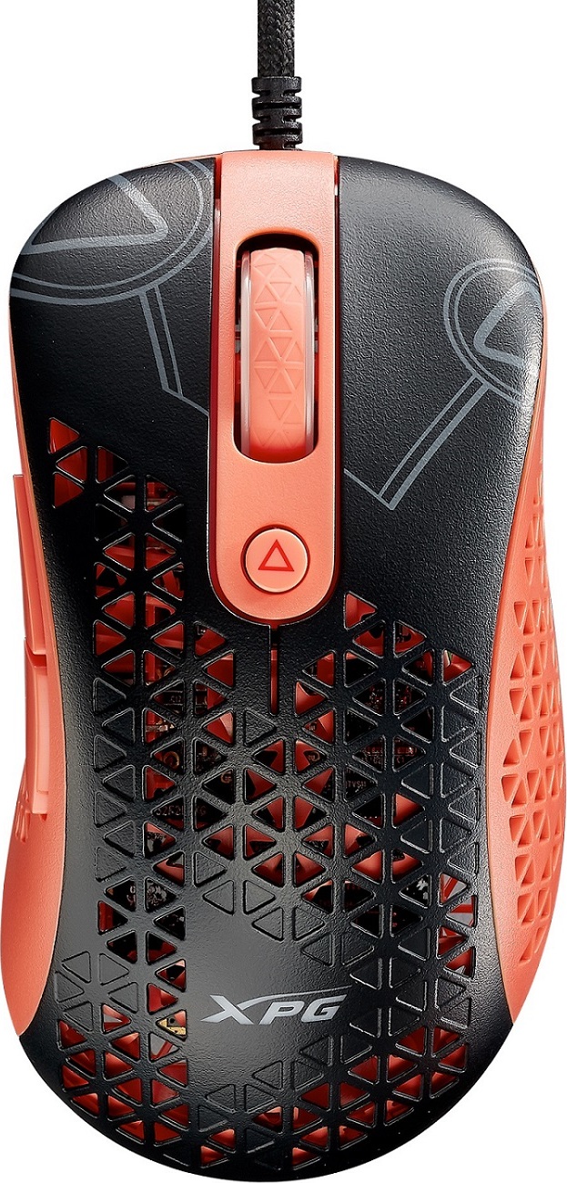 Adata XPG Slingshot Mera Edition/Herní/Optická/Pro praváky/12 000 DPI/Drátová USB/Černá-oranžová
