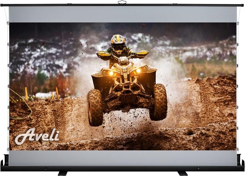 Plátno AVELI PREMIUM,floor up manual,black,221x124(16:9) 100"