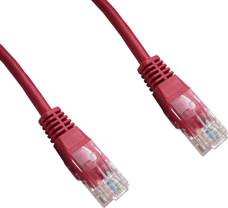 DATACOM patch cord UTP cat5e 0,5M červený