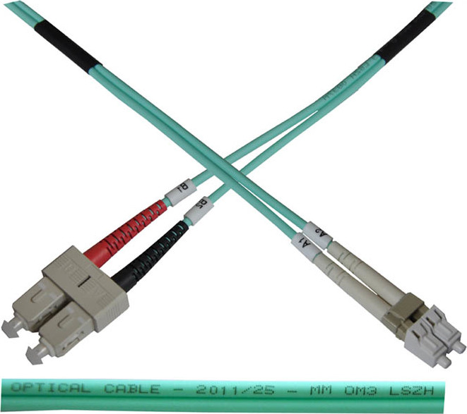 OEM Optický patch kabel duplex LC-SC 50/125 MM 3m OM3