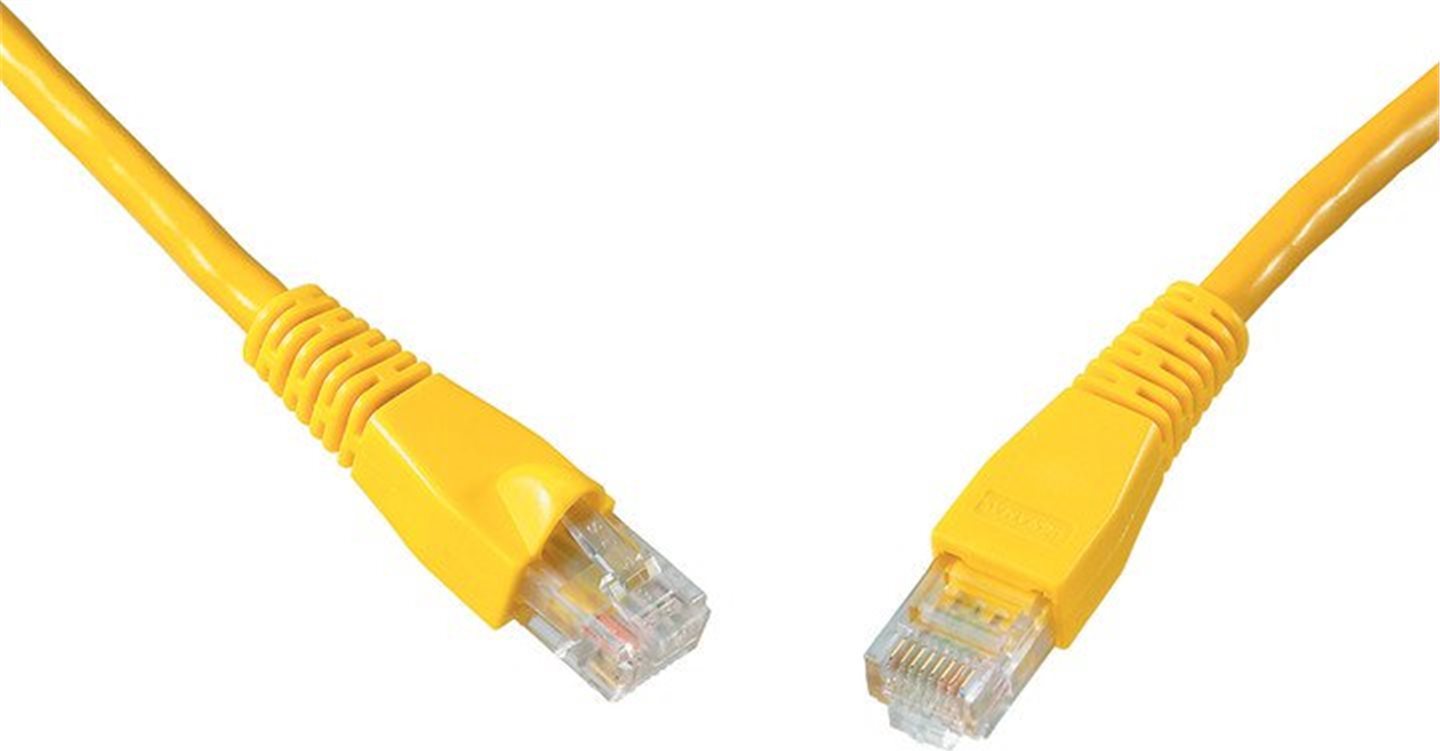 SOLARIX patch kabel CAT6 UTP PVC 1m žlutý snag proof