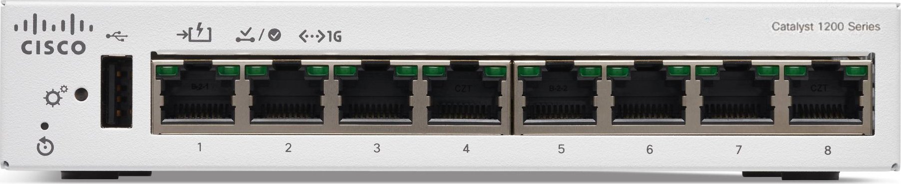 Cisco Catalyst switch C1200-8T-D (8xGbE,1xPoE-in,fanless)