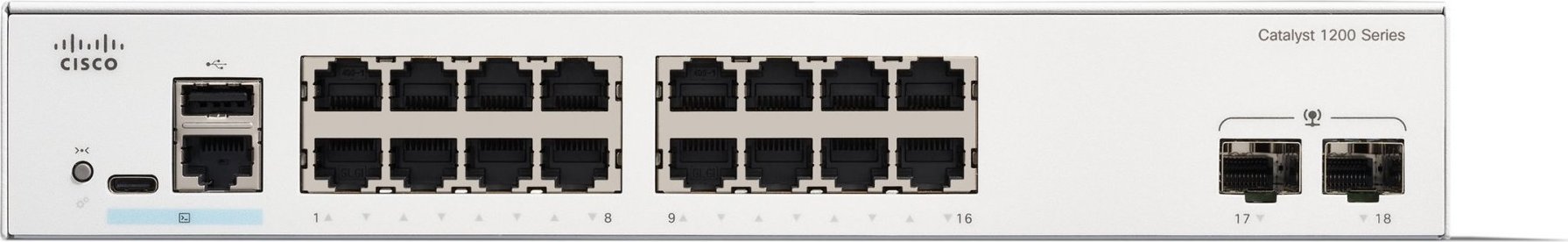 Cisco Catalyst switch C1200-16T-2G (16xGbE,2xSFP,fanless)