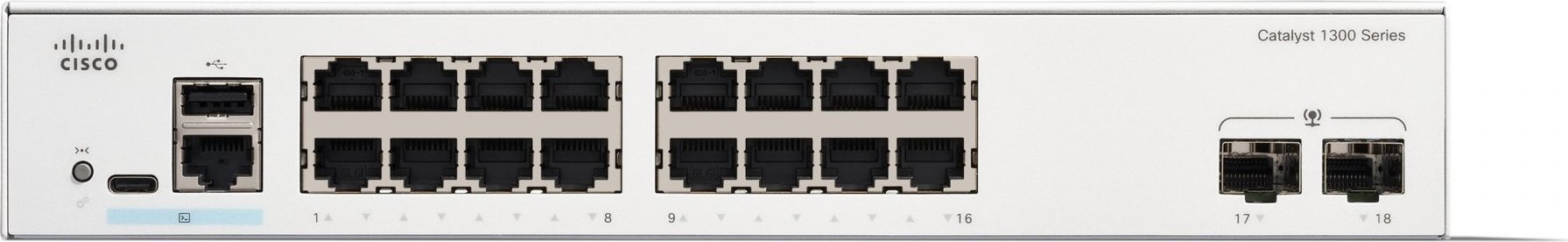 Cisco Catalyst switch C1300-16T-2G (16xGbE,2xSFP,fanless)