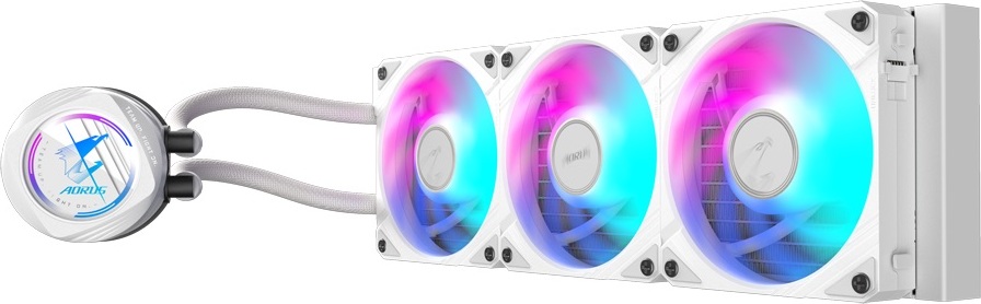 GIGABYTE vodní chladič AORUS WATERFORCE II 360I, 3x120mm, ARGB, LGA1851, AM5, Bílá