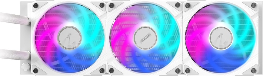 GIGABYTE vodní chladič AORUS WATERFORCE II 360I, 3x120mm, ARGB, LGA1851, AM5, Bílá