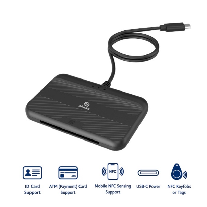 AKASA čtečka karet AK-CR-15BK, externí, USB