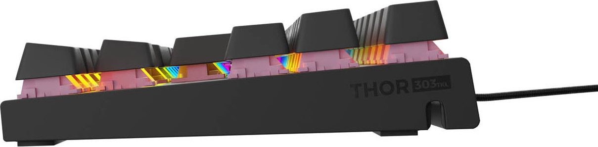 Genesis tichá herní klávesnice THOR 303/TKL/RGB/Outemu Peach/Drátová USB/CZ-SK layout/Černá