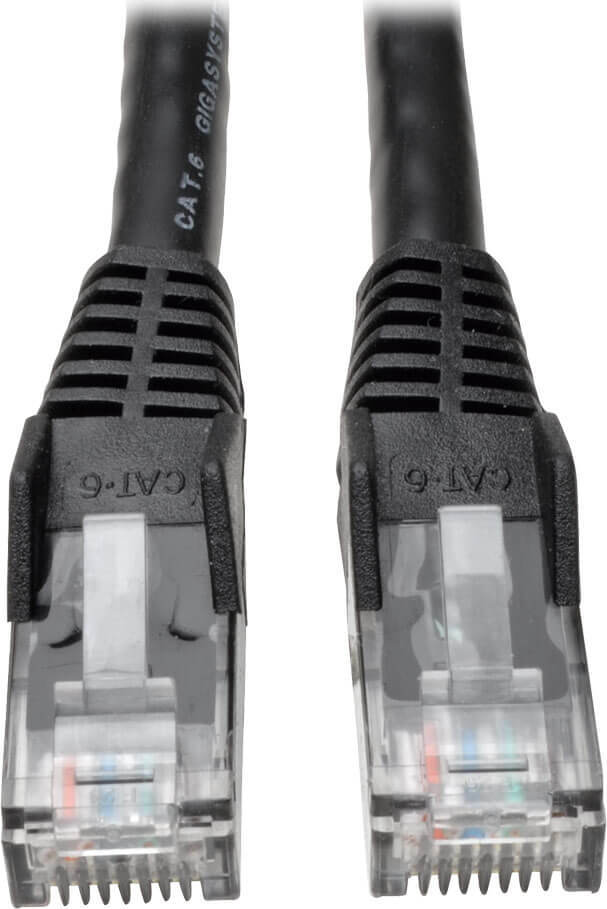 Eaton Ethernetový kabel Cat6 Gigabit Snagless Molded (UTP) (RJ45 Samec/Samec), černá, 3.05m