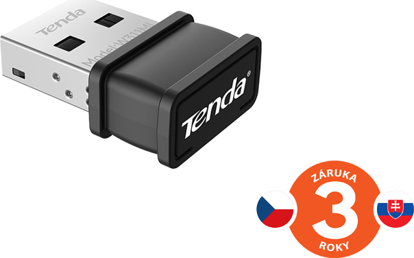 Tenda W311MIv6 AX300 WiFi 6 USB Nano Adapter, 286 Mb/s, 802.11ax/b/g/n, Soft AP, Win 7/10/11, Linux