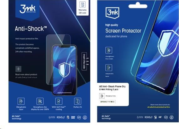 3mk All-Safe - AIO fólie Anti-shock Dry & Wet Fitting Phone, 5 ks