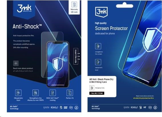 3mk All-Safe - AIO fólie Anti-shock Full Wet Fitting Phone, 5 ks