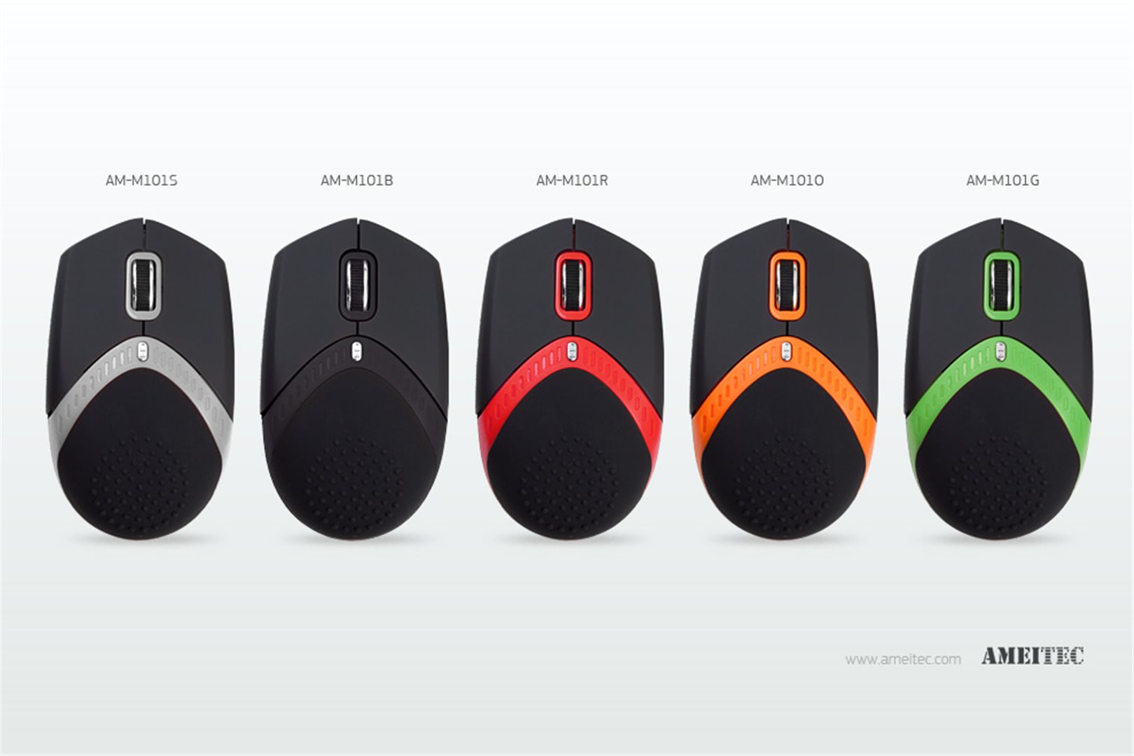 EXACTGAME AMEI AM-M101O/Ergonomická/Optická/1 600 DPI/Drátová USB/Černá-oranžová