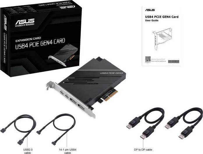 ASUS Rozšiřovací karta USB4 PCIe Gen4, PCIe 4.0 x4, 2x USB4 Typ-C, 2x DP