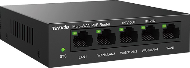 Tenda G0-5G-PoE Gigabit PoE Router MultiWAN, 3x GWAN/GLAN, 1x GWAN, 1x GLAN, 4x PoE 802.3af/at, VPN