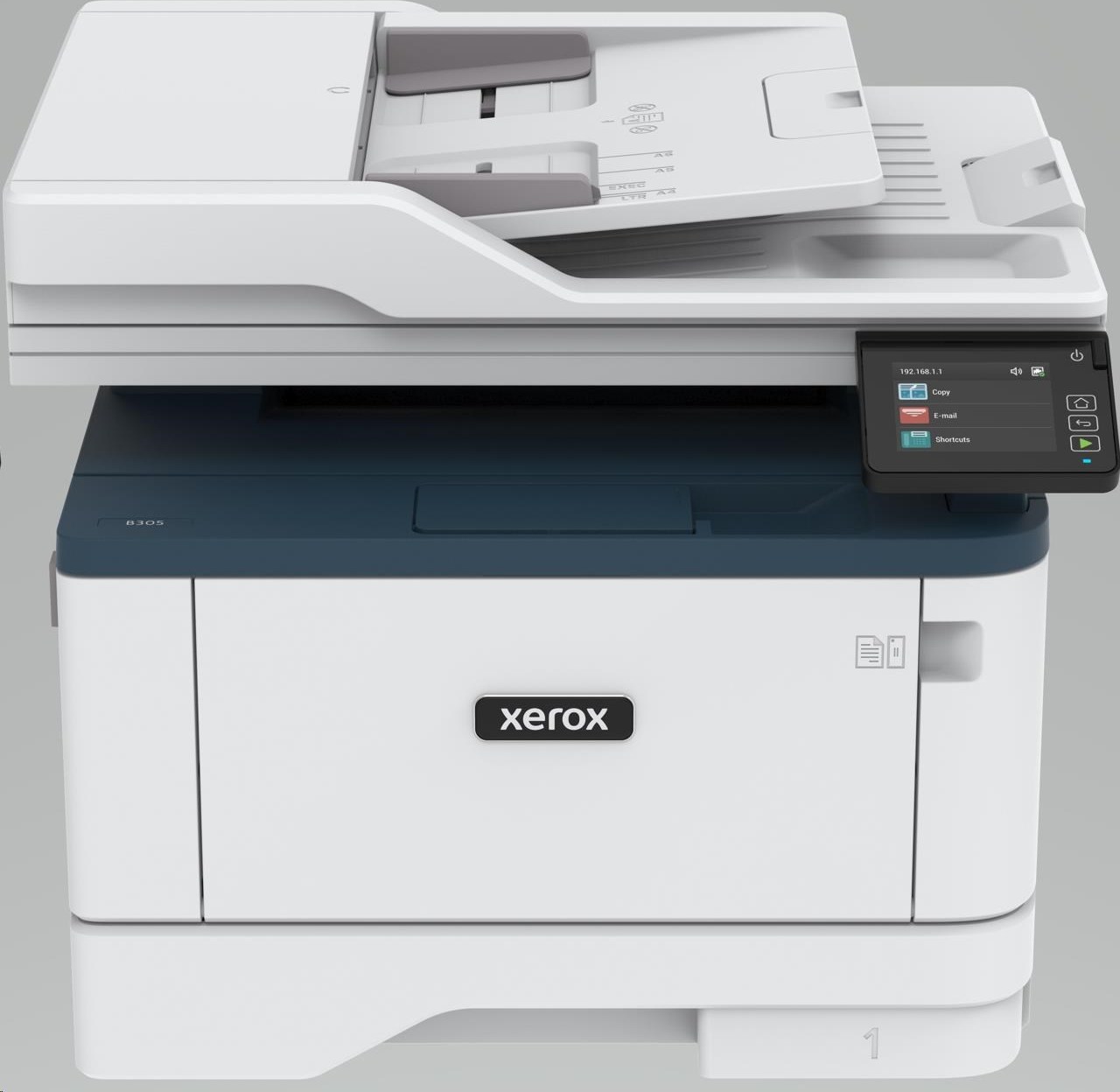 Xerox B305V_DNI B&W laser. MFZ, A4, 512 MB, DUPLEX, ADF, 38 strán za minútu, Ethernet/Wifi/USB, Apple AirPrint