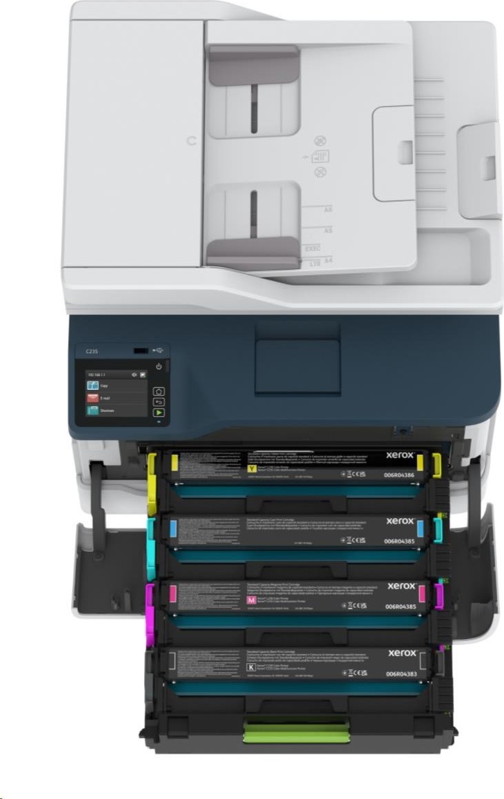 Xerox C235V_DNI, farebný laser. multifunkcia, A4, 22 strán za minútu, obojstranný tlač, ADF, WiFi/USB/Ethernet, 512 MB RAM, Apple AirPrint