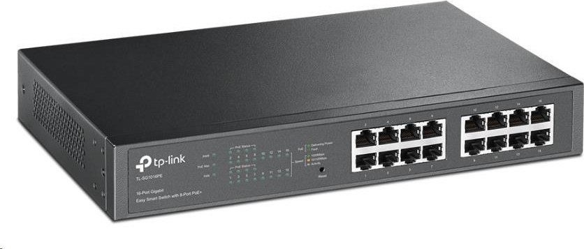 TP-Link Easy Smart switch TL-SG1016PE (16xGbE,8xPoE+,150W,fanless)