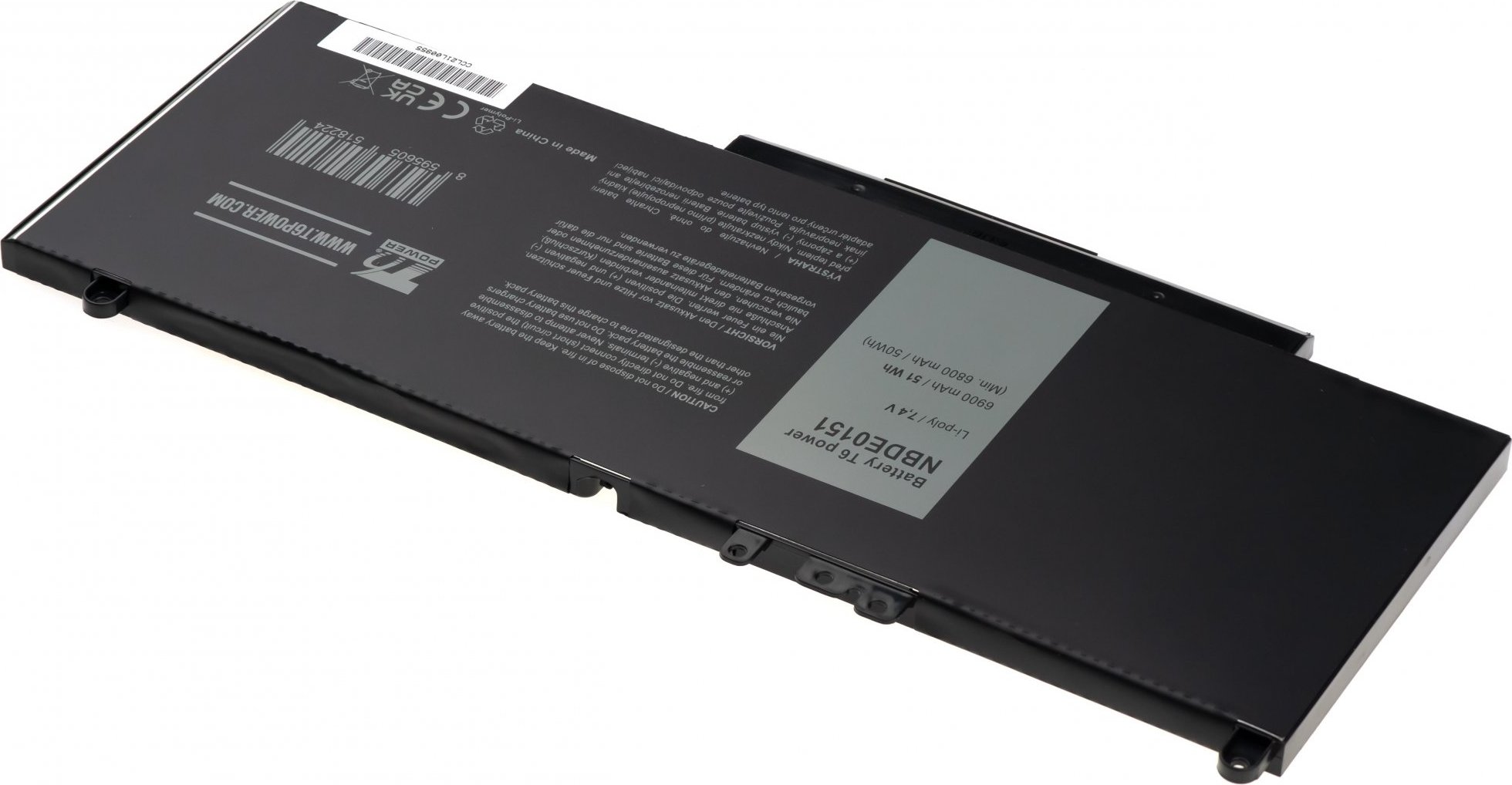 Baterie T6 Power Dell Latitude E5450, E5550, E5250, 3150, 3160, 6900mAh, 51Wh, 4cell, Li-pol